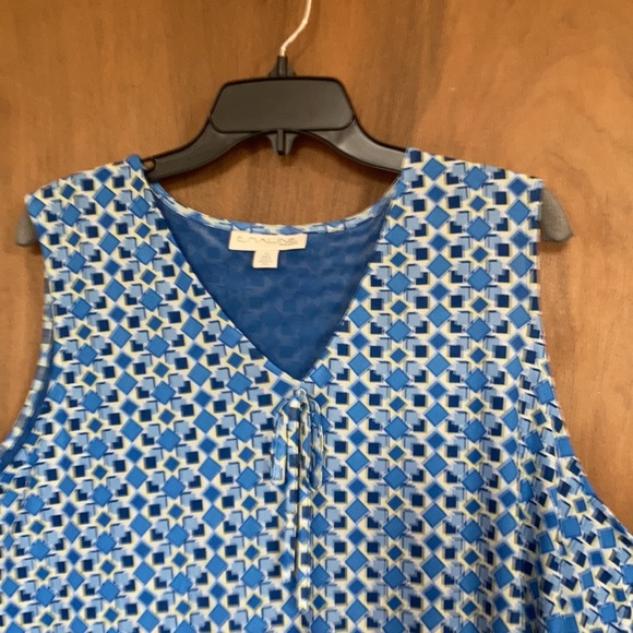 Emaline top sleeveless abstract geometric print w stretch casual office 1X  3X - Picture 13 of 17